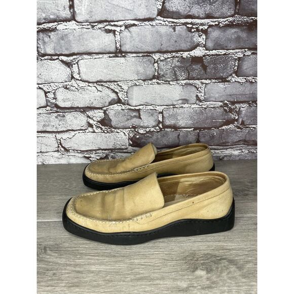 Duccio Del Duca Tan Leather Square Toe Wedge Designer Loafers Women 8.5M US/39EU - Picture 16 of 16